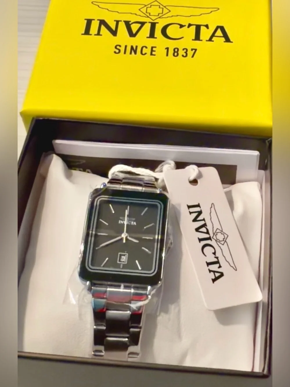 Invicta Silver Bracelet Watch with Black Dial 70288